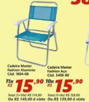 Lojas Becker Cadeira Master Fashion Aluminio oferta