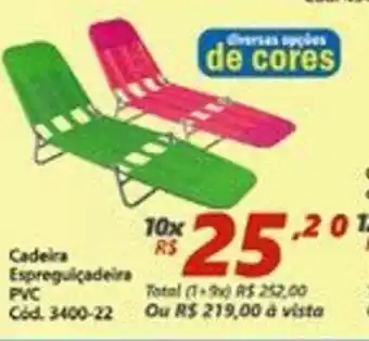Lojas Becker Cadeira Espreguicadeira PVC oferta