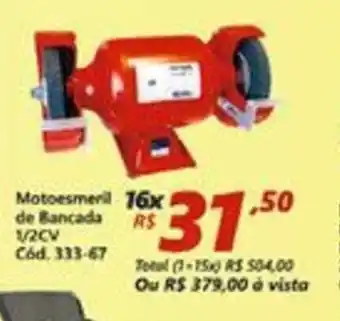 Lojas Becker Motoesmeril de Bancada 1/2CV oferta