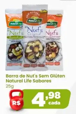 Ultrabox Barra de Nut's Sem Glúten Natural Life Sabores oferta