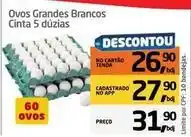 Tenda Atacado Ovos grandes brancos cinta 5 duzias oferta