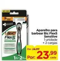 Carrefour Bic - aparelho para barbear flex5 sensitive oferta
