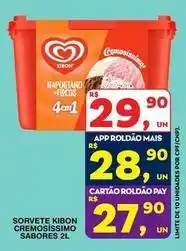 Roldão Kibon - sorvete cremosíssimo sabores oferta