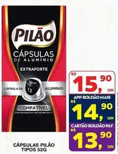 Roldão Pilão - cápsulas tipos 52g oferta