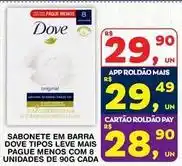 Dove - sabonete em barra lleve mais pague menos com 8 unidades