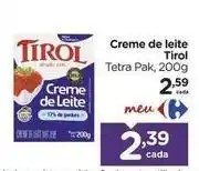 Carrefour Tirol - creme de leite oferta