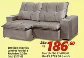 Lojas Becker Estofado Imperius Londres Retratil e Reclinavel 2.25, oferta