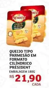 Assaí Atacadista President - queijo tipo parmesão em formato cilindrico oferta