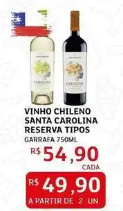 Assaí Atacadista Santa carolina - vinho chileno reserva tipos oferta