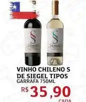 Assaí Atacadista Vinho chileno s de siegel tipos oferta