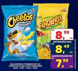 Roldão Elma chips - salgadinho fandangos ou cheetos sabores oferta