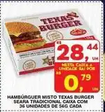 Roldão Texas - hamburguer misto burger seara tradicional caixa com 36 unidades de 56g cada oferta