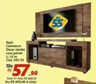 Rack Caemmum Oscar jatoba c/ painel