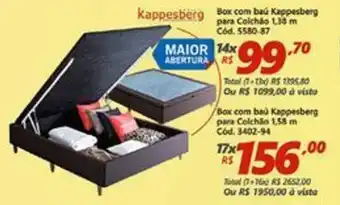 Lojas Becker Box com bau Kappesberg p/ Colchao 1.38m oferta