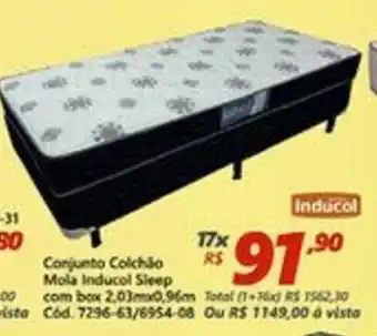 Lojas Becker Conjunto Colchao Mola Inducol Sleep com box 2.03m x 0.96m oferta