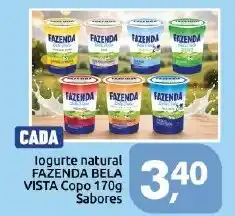 Supermercados Nori Iogurte natural FAZENDA BELA VISTA Copo 170g Sabores oferta