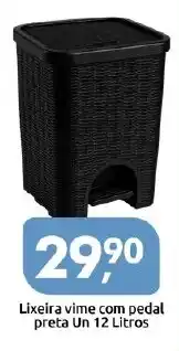 Supermercados Nori Lixeira vime com pedal preta oferta