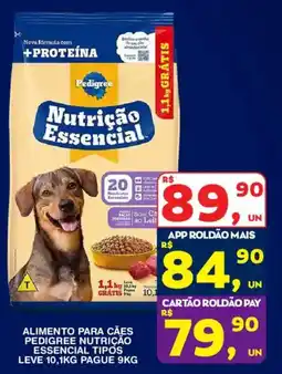 Roldão alimento para cães pedigree nutrição essencial tipos oferta