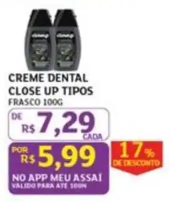 Creme dental close up tipos
