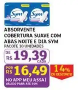 Assaí Atacadista Absorvente cobertura suave com abas noite e dia sym oferta