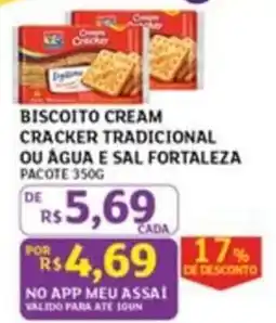 Assaí Atacadista Biscoito cream cracker tradicional ou água e sal fortaleza oferta
