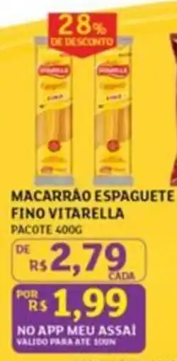 Assaí Atacadista Macarrão espaguete fino vitarella oferta