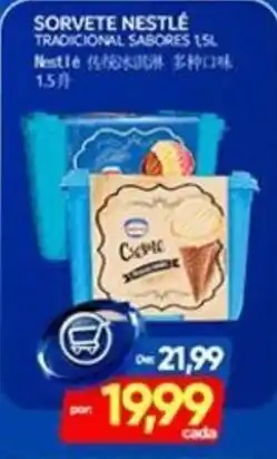 Novo Mix Sorvete nestlé tradicional sabores 1.5l oferta