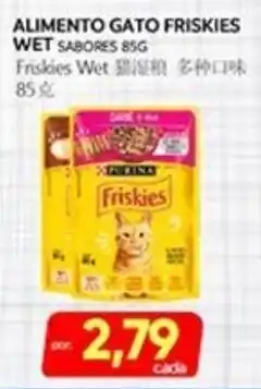 Novo Mix alimento gato friskies wet sabores 85g oferta