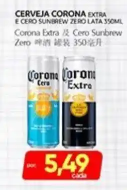 Novo Mix cerveja corona extra e cero sunbrew zero lata oferta