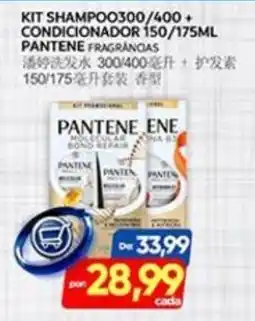 Novo Mix kit shampoo300/400 + condicionador 150/175ml pantene fragrancias oferta