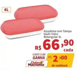 Macromix Atacado Assadeira com tampa nadir vidro retangular oferta