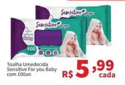Macromix Atacado Toalha Umedecida Sensitive For you Baby oferta