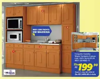 Lojas Becker Conjunto Cozinha Mayer Cerejeira 4 pecas oferta