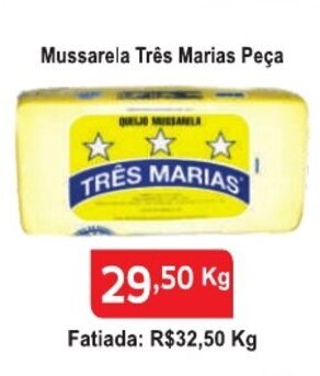 Calvo Atacadista Mussarela Tres Marias peca 1kg oferta
