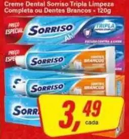 Rede Supermarket Creme Dental Sorriso Tripla Limpeza Completa ou Dentes Brancos oferta