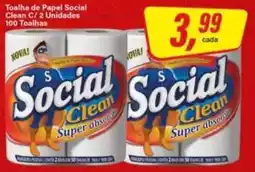 Rede Supermarket Toalha de papel social clean c/ 2 unidades oferta