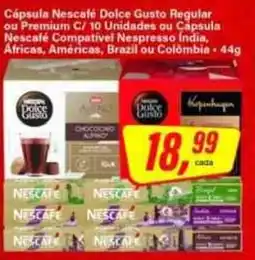 Rede Supermarket Cápsula Nescafé Dolce Gusto Regular ou Premium C/ 10 Unidades ou Cápsula Nescafé Compatível Nespresso Índia, Áfricas, América oferta