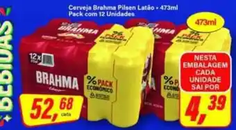 Cerveja brahma pilsen latão