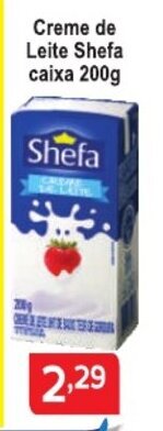 Calvo Atacadista Creme de Leite Shefa caixa 200g oferta