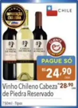 Gigante Atacadista Vinho Chileno Cabeza de Piedra Reservado oferta