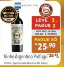 Gigante Atacadista Vinho Argentino Prófugo oferta