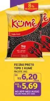 Assaí Atacadista De - feijao preto tipo 1 kmè oferta