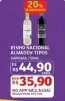 Assaí Atacadista Almadén - vinho nacional tipos oferta