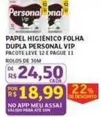 Assaí Atacadista Personal vip - papel higiênico folha dupla oferta