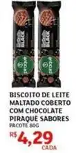 Assaí Atacadista Piraquê - biscoito de leite maltado coberto com chocolate oferta