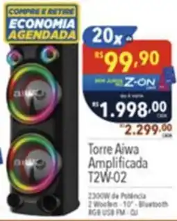 Gigante Atacadista Torre Aiwa Amplificada T2W-02 oferta