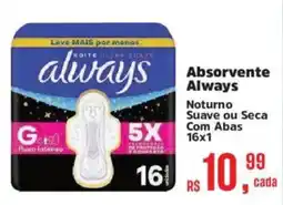 Supermercados Mateus Absorvente always oferta