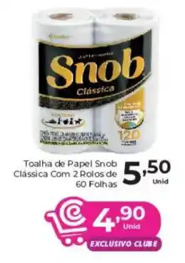 Toalha de papel snob clássica com 2 rolos de 60 folhas