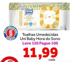Shibata Supermercados Toalhas umedecidas uni baby hora do sono oferta