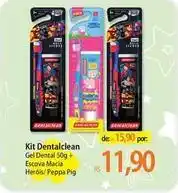 Atacadão Dentalclean - kit gel dental + escova macia herois/ peppa pig oferta